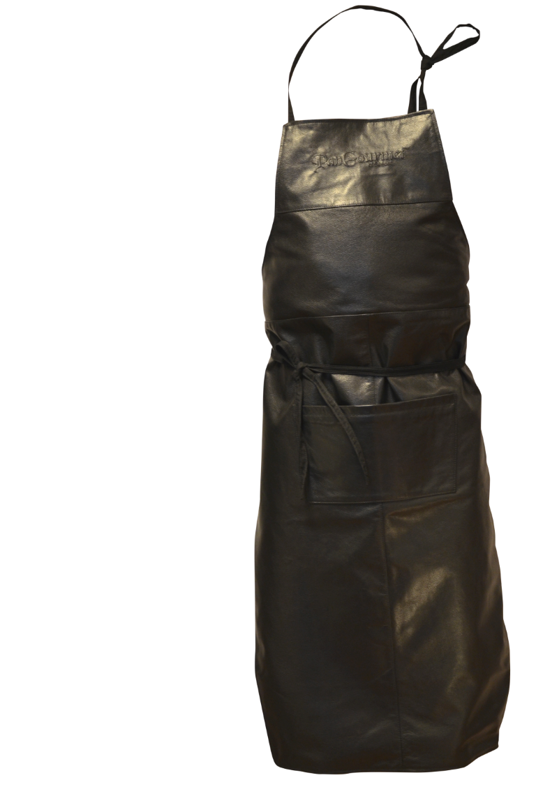 Förkläde i äkta läder - Svart